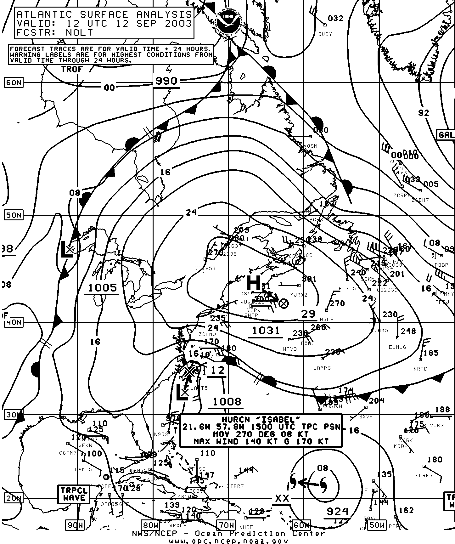 Image result for hurricane isabel upper air